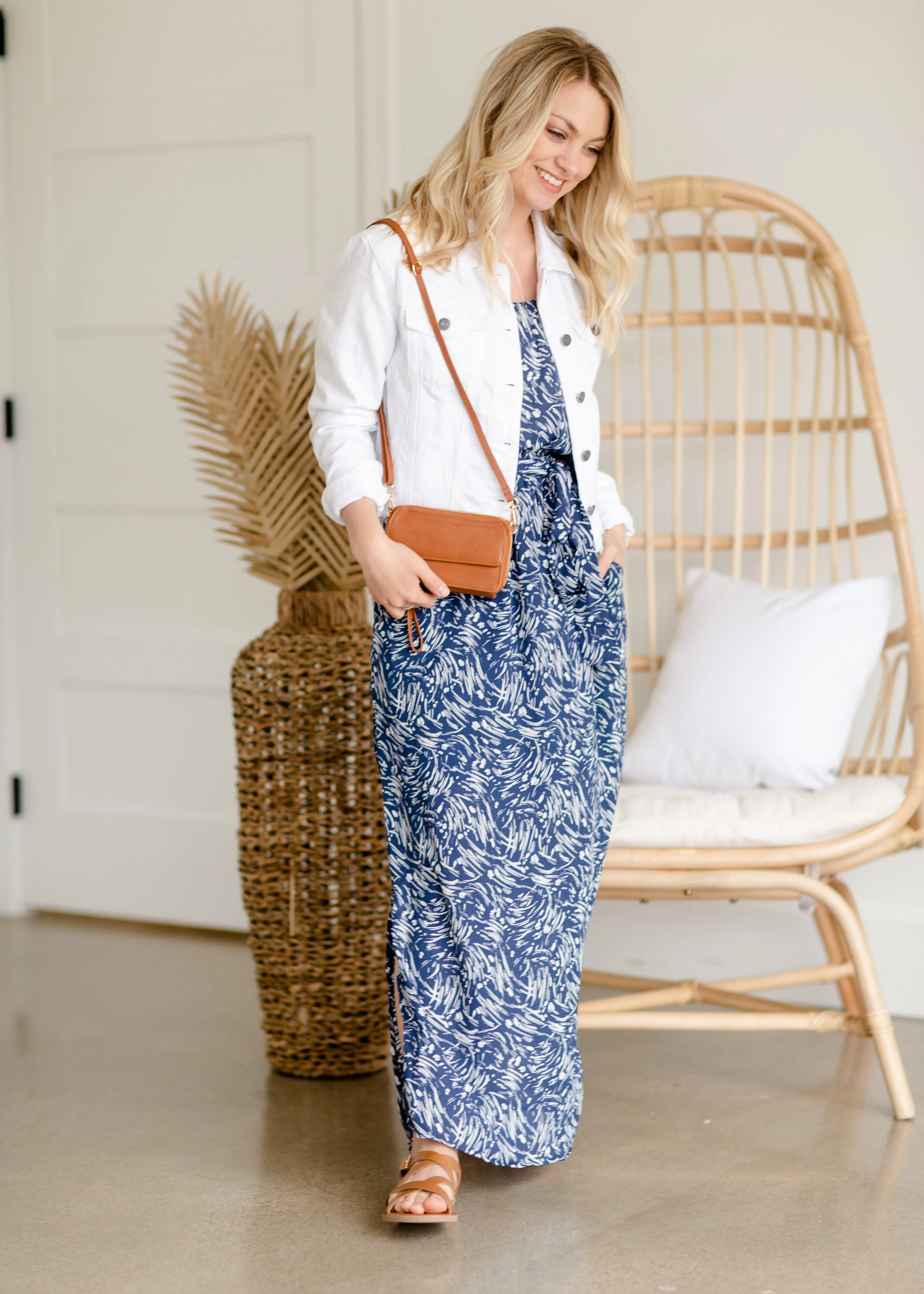 Abstract Print Navy Maxi Dress - FINAL SALE