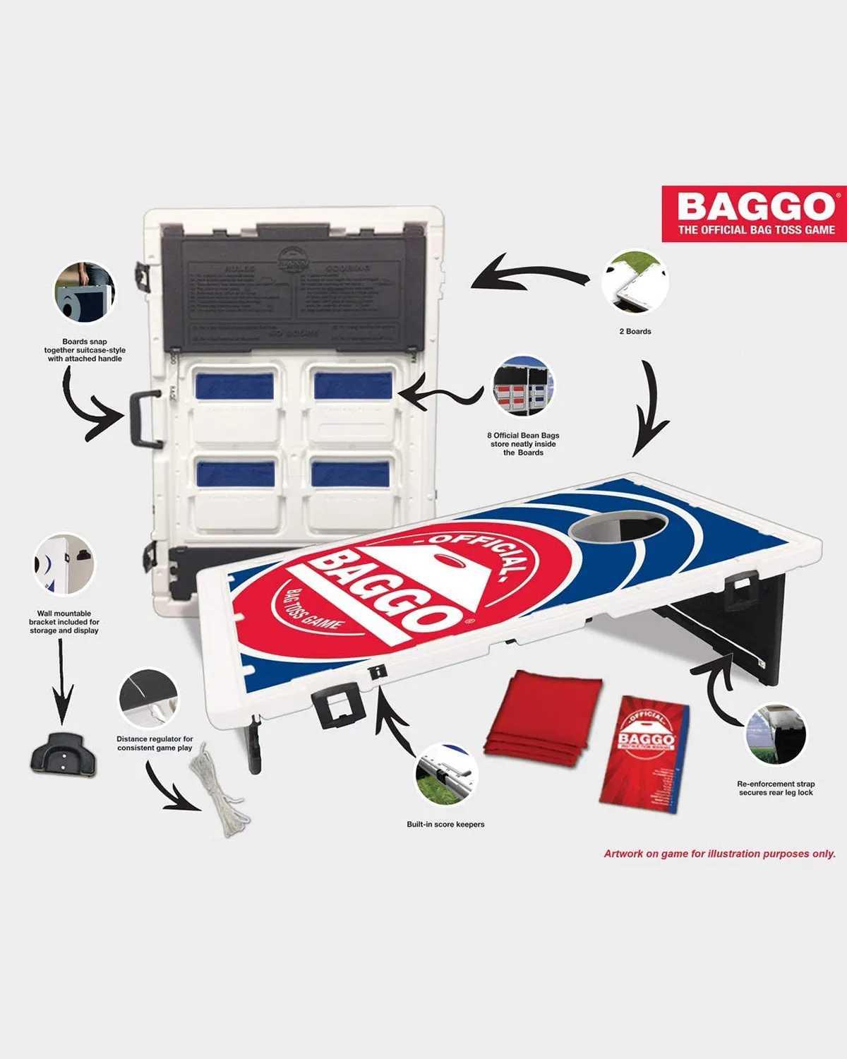 BAGGO Bean Bag Toss Game - Coat of Arms, Distressed