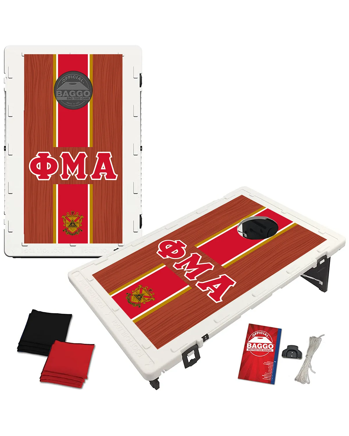 BAGGO Bean Bag Toss Game - Wood Grain Greeks