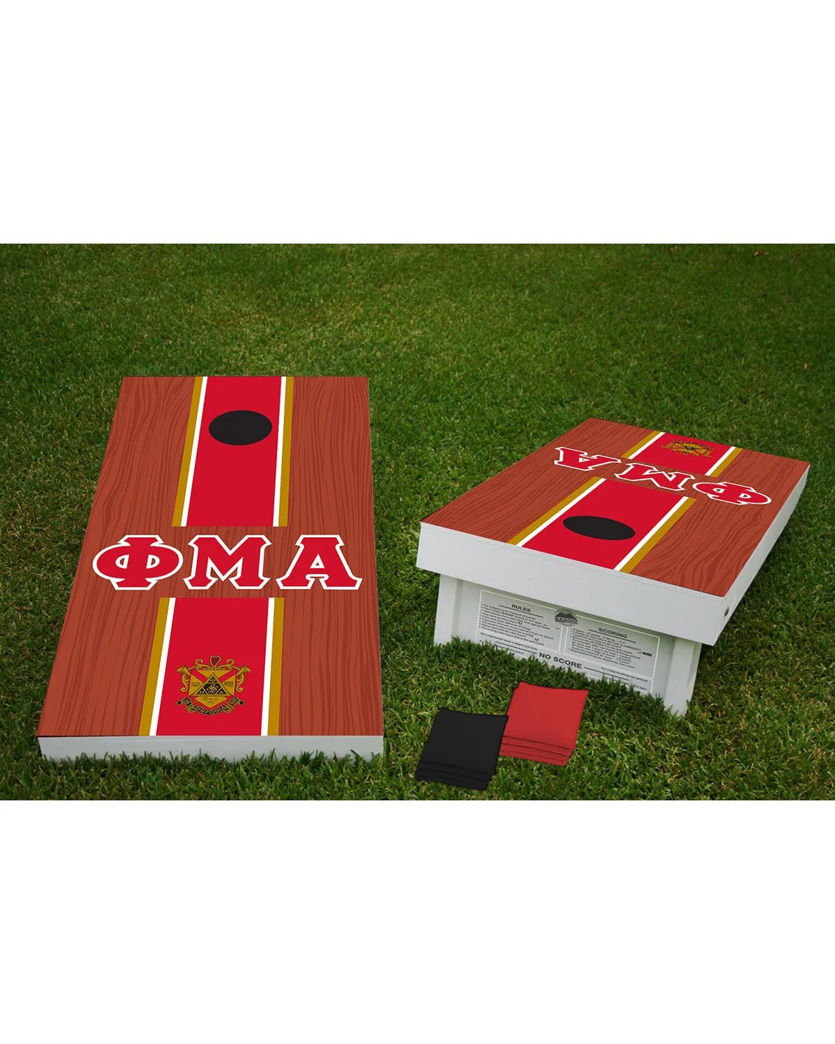 BAGGO Bean Bag Toss Game - Wood Grain Greeks