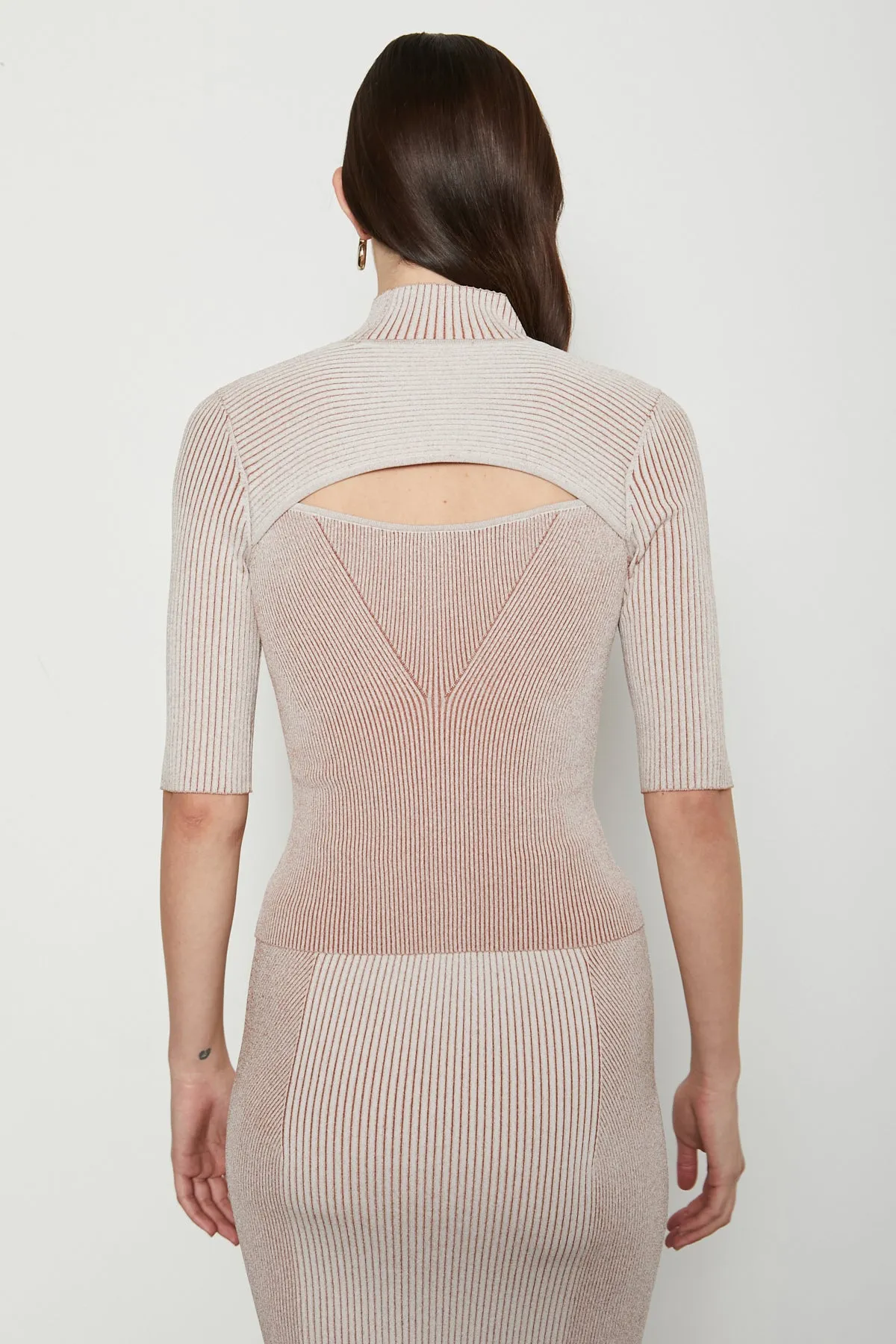 Bailey 44 Jillian Mock Neck Sweater Top in To Be Me Crème