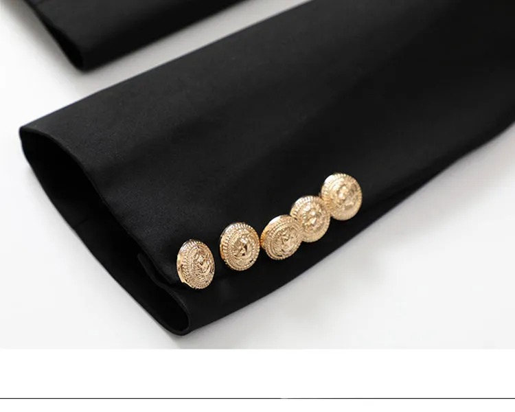 BerriesJam - 2024 Solid Color Multi Buttons Casual Elegant Short Coat