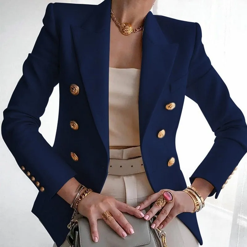 BerriesJam - 2024 Solid Color Multi Buttons Casual Elegant Short Coat