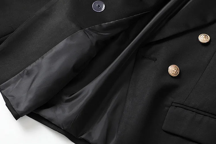 BerriesJam - 2024 Solid Color Multi Buttons Casual Elegant Short Coat
