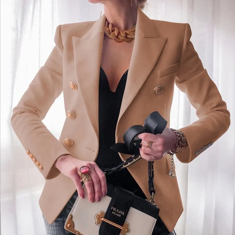 BerriesJam - 2024 Solid Color Multi Buttons Casual Elegant Short Coat