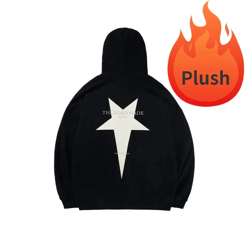 Black Friday Joskaa Star Graphic Hoodies Women Kpop Long Sleeve Oversized High Streetwear Korean Fashion Pullover Casual Couples Clothes