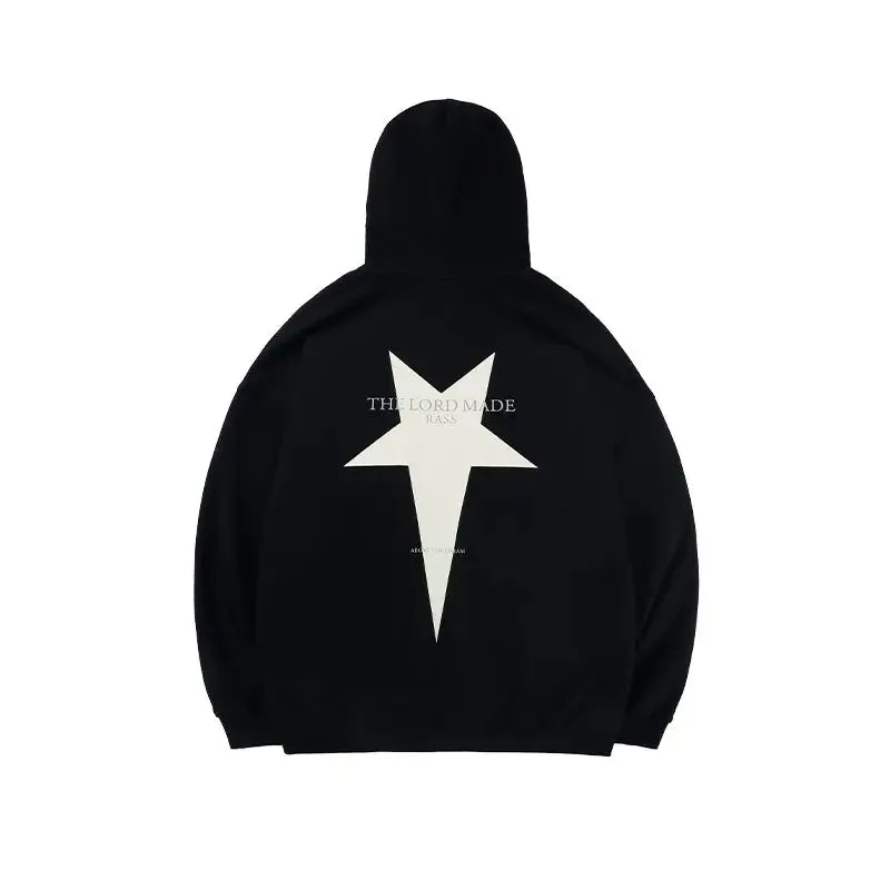Black Friday Joskaa Star Graphic Hoodies Women Kpop Long Sleeve Oversized High Streetwear Korean Fashion Pullover Casual Couples Clothes