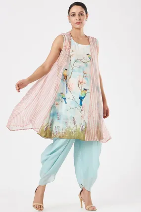 Blush Pink Organza Cape Set