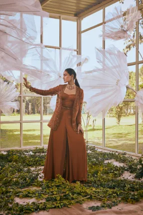 Burnt Mustard Cape/ Bustier/ Bella Pants/ Belt