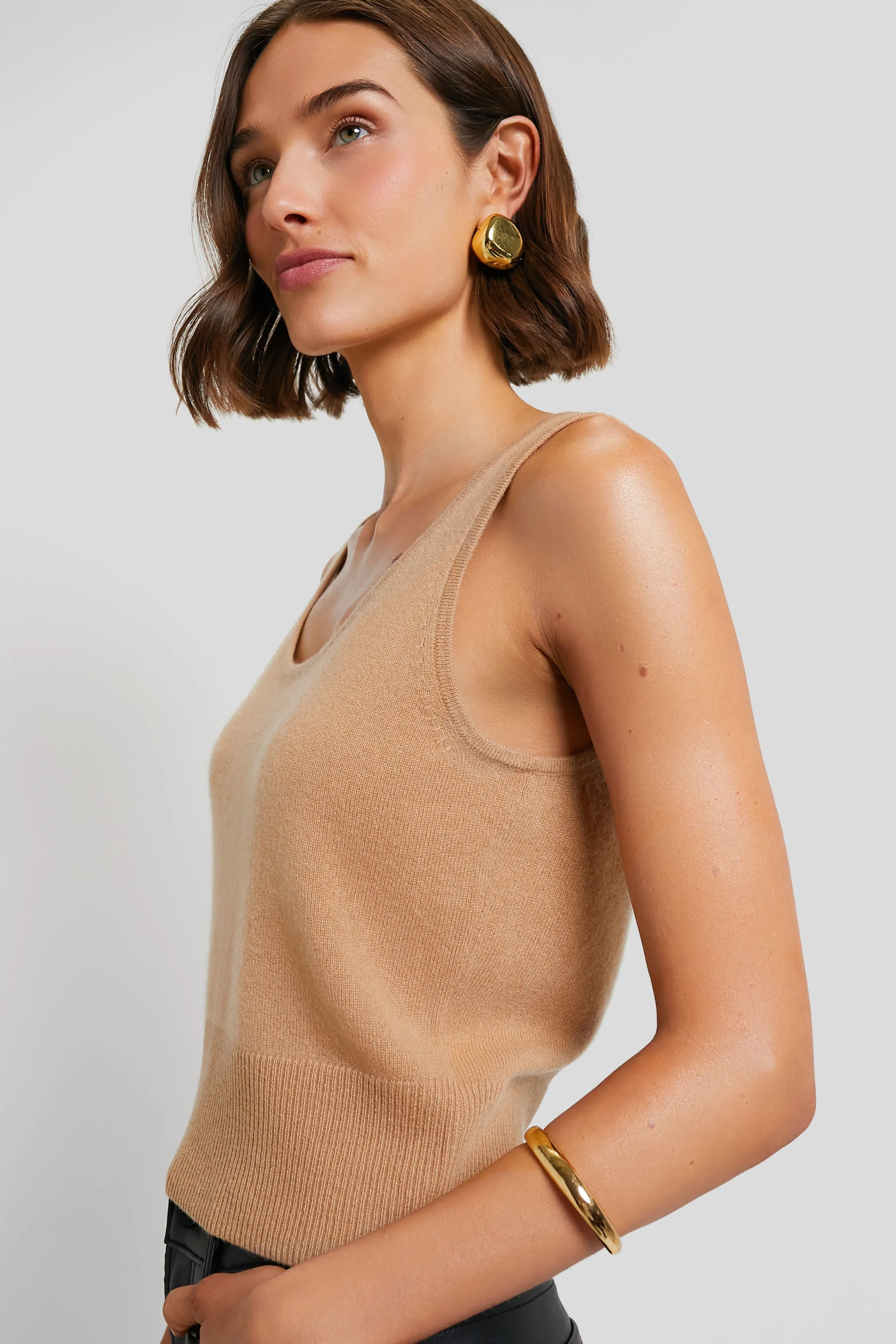 Camel Cashmere Knit Tank