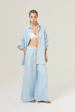 Cape Linen Pants - Sky Blue