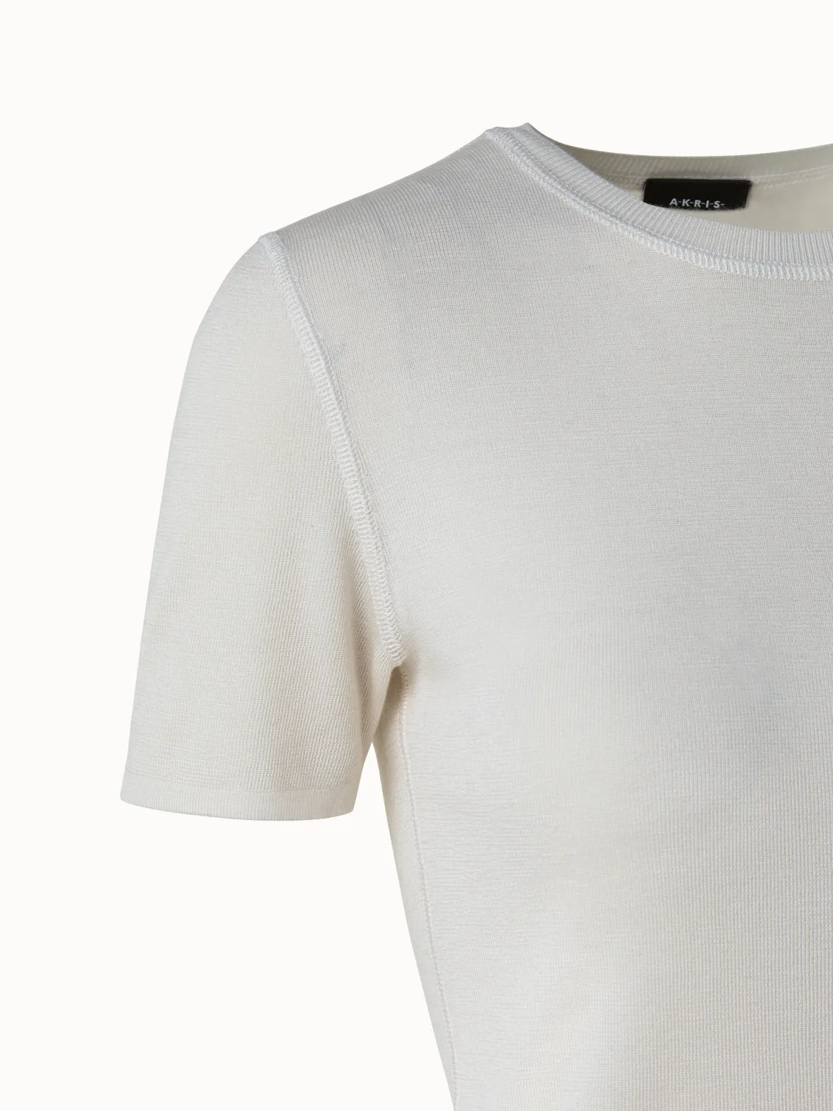 Cashmere Silk Short Sleeve Knit Pullover