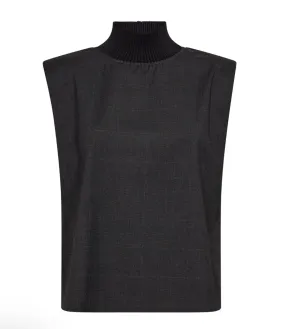 Co'Couture KayaCC Rib Turtleneck Vest Antracit