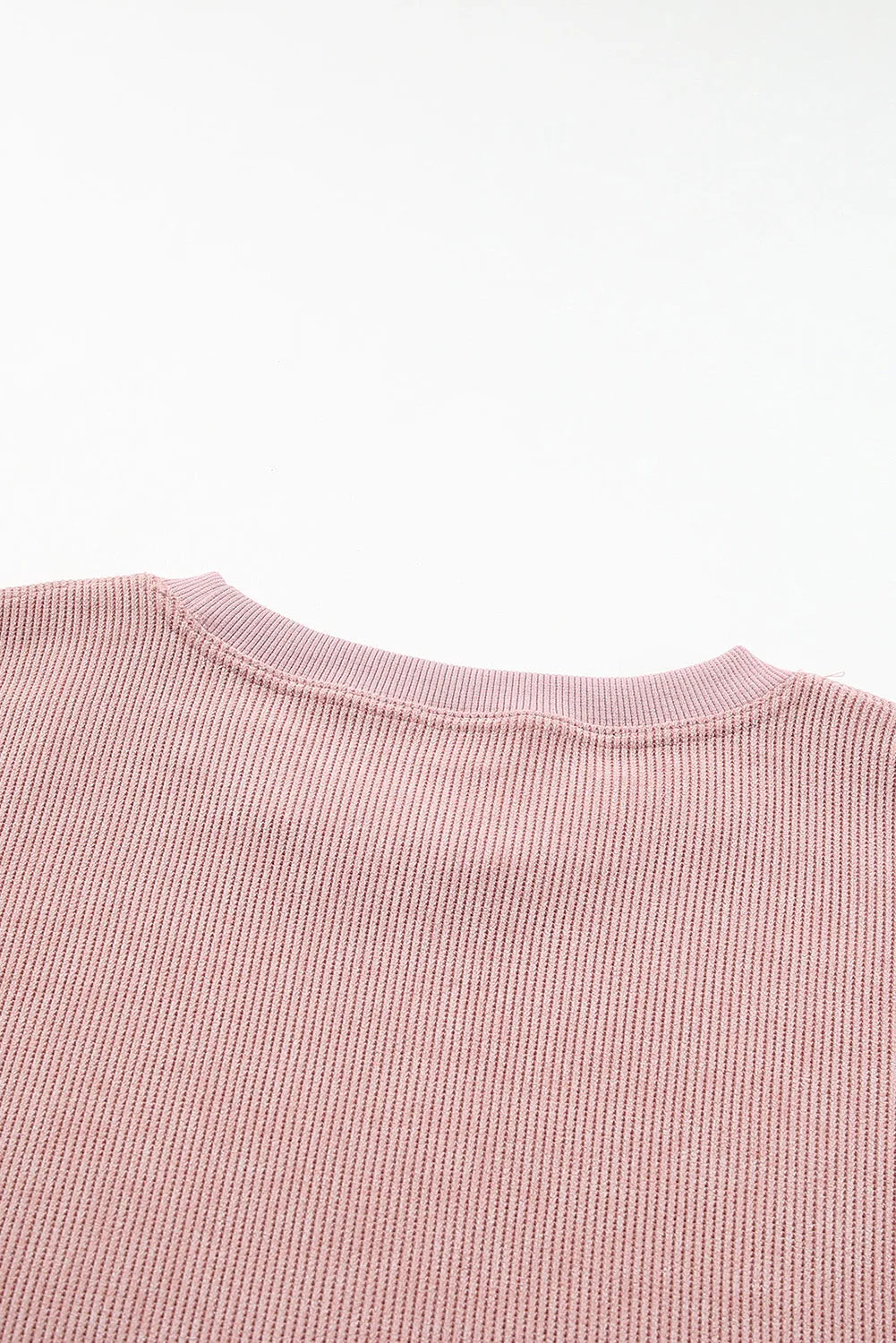 Date Night Heart Leopard Print Date Night Crew Neck Knit Sweatshirt