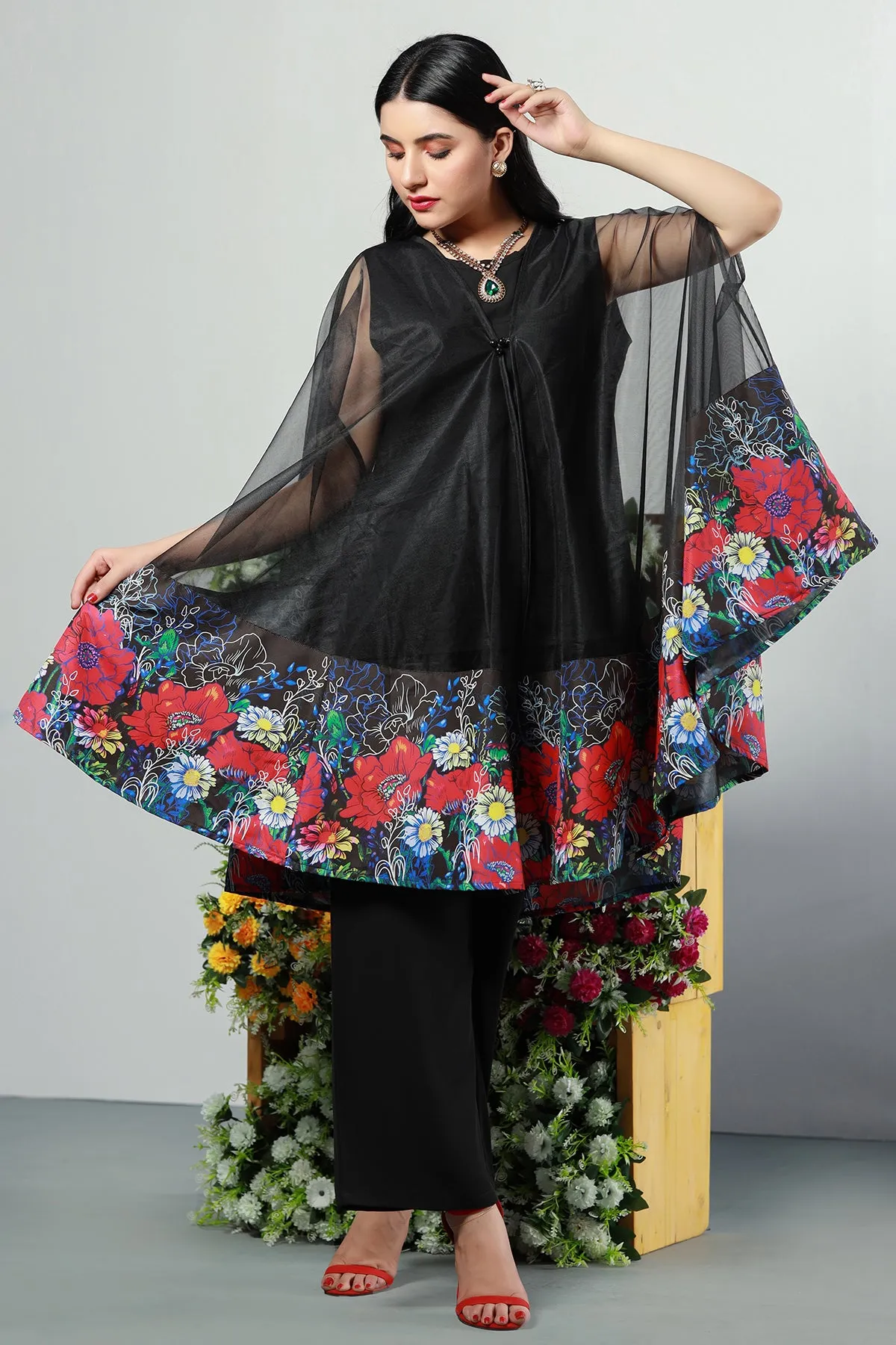 Evangeline Organza Shrug (3 PC Set) - P22 - WSG0005