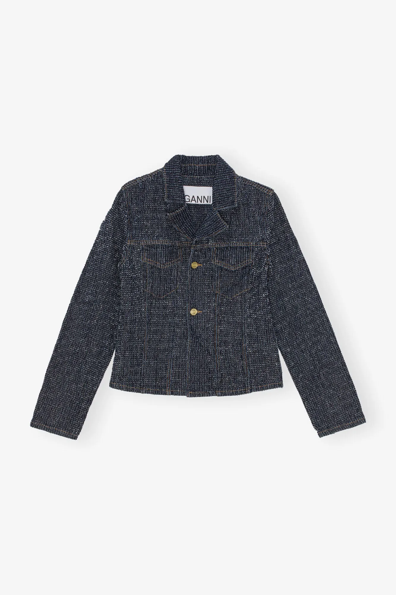 Fluffy Denim Blazer - Rinse Dark Blue