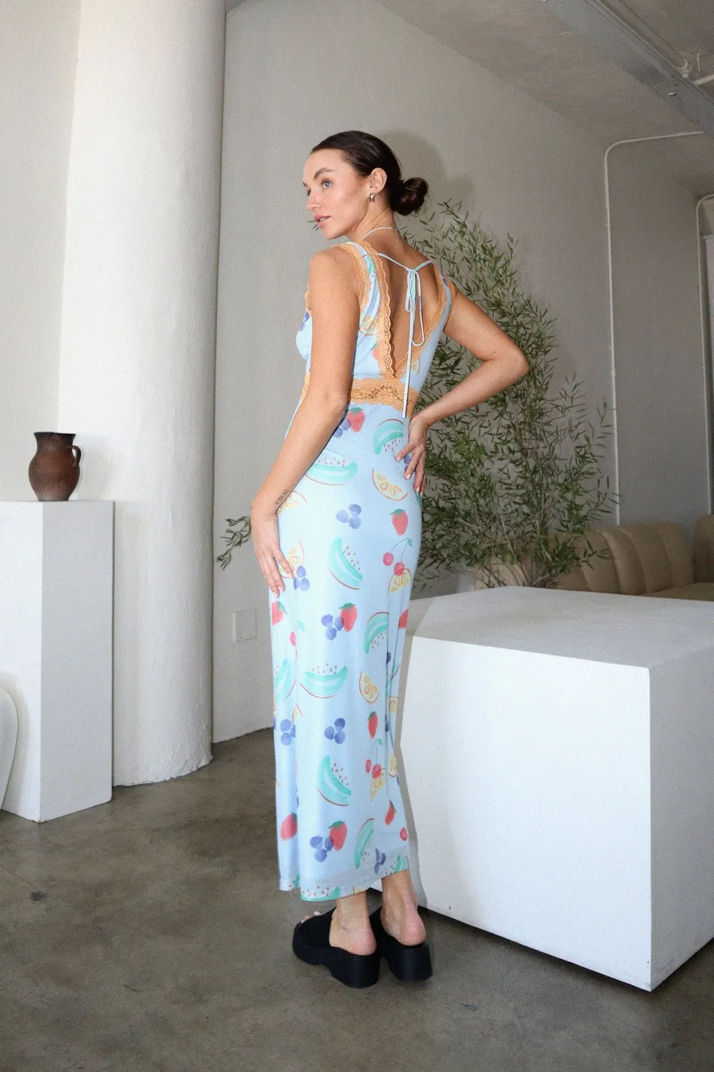 Fruits Printed Long Dress