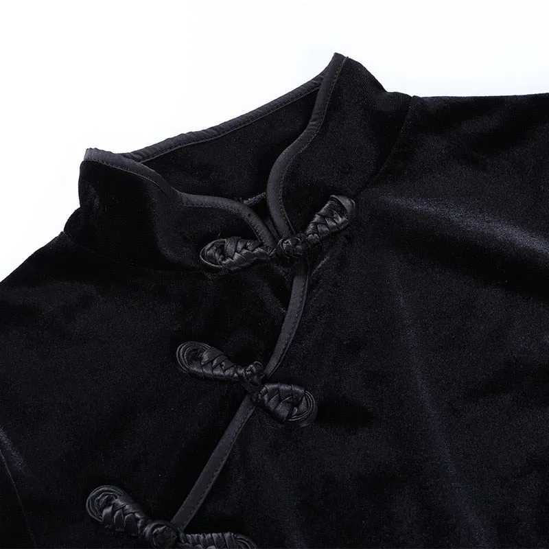 Funki Buys | Dresses | Women's Long Gothic Velvet Spilt Dress
