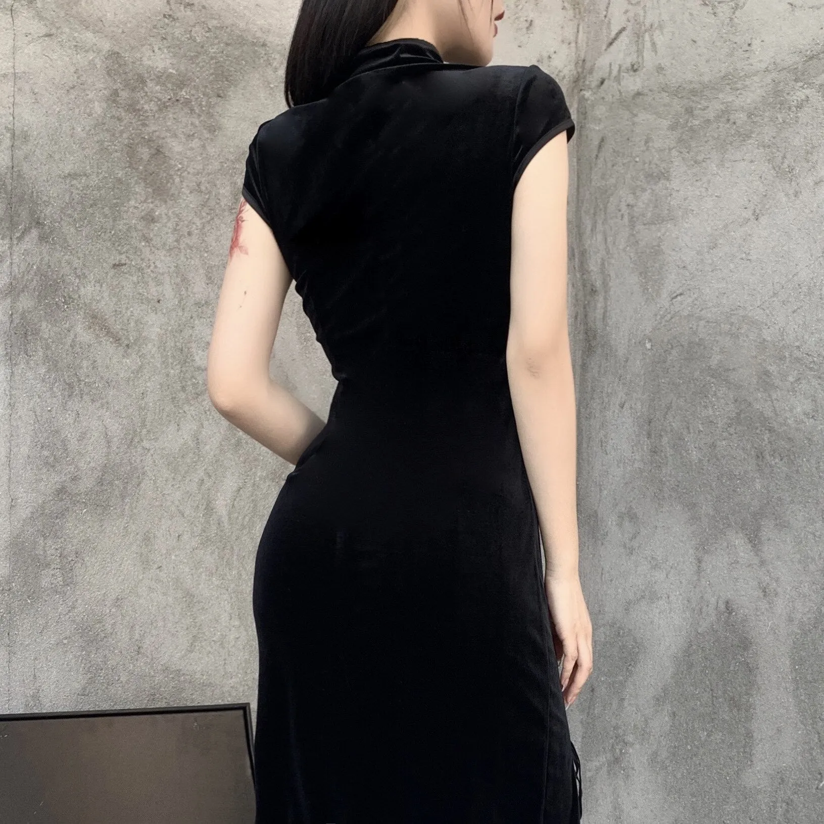 Funki Buys | Dresses | Women's Long Gothic Velvet Spilt Dress