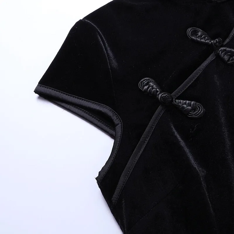 Funki Buys | Dresses | Women's Long Gothic Velvet Spilt Dress