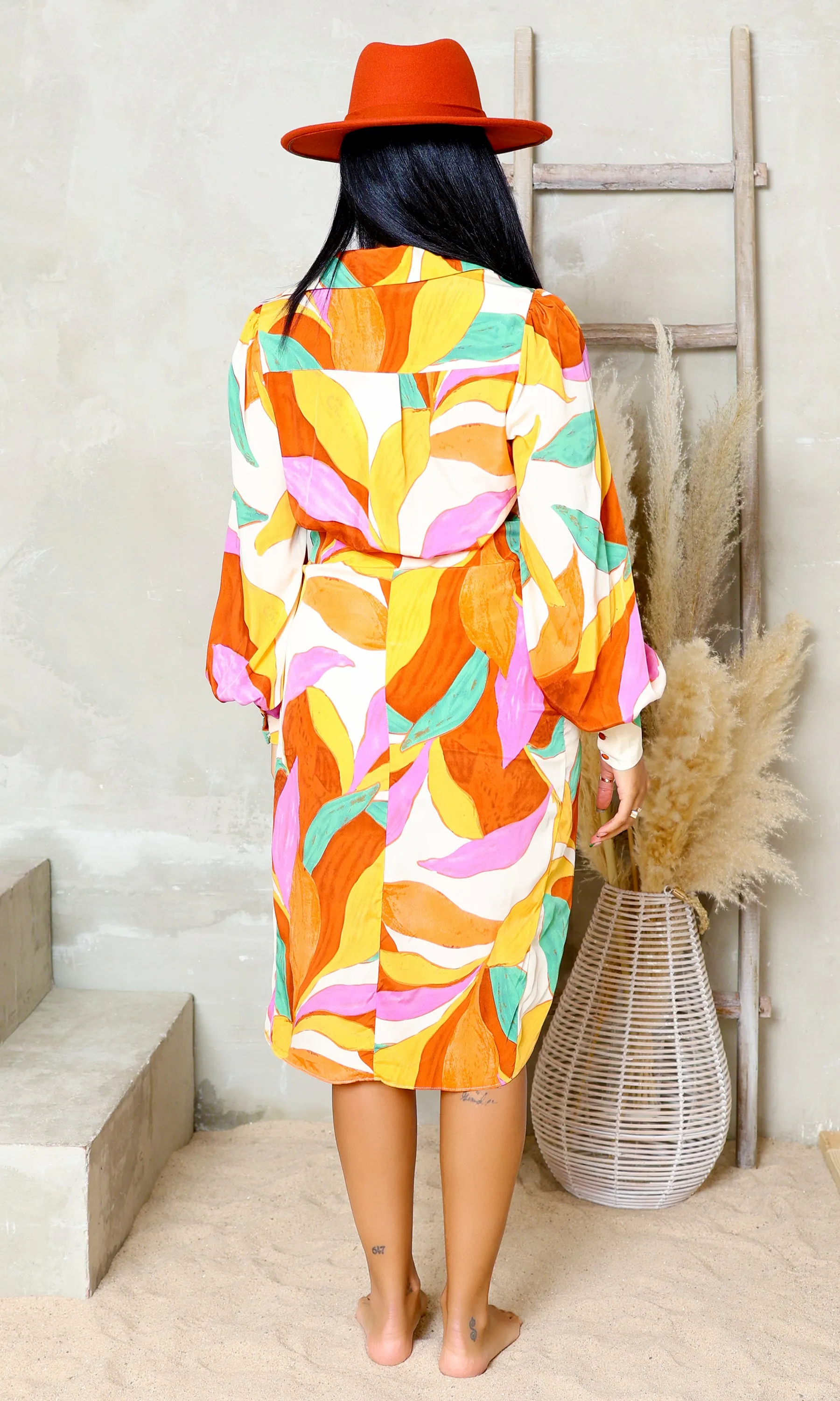 Golden Sands Dress - Multi Orange FINAL SALE