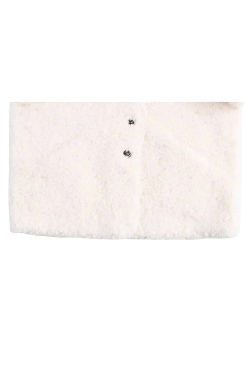 'Isla' V-Neck Detachable Scarf Buttoned Faux Fur Coat
