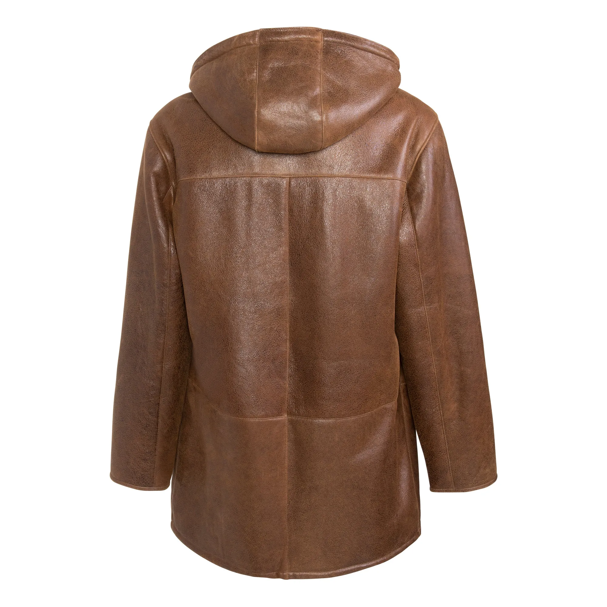 JESSIE Men Hooded Shearling Duffle Coat