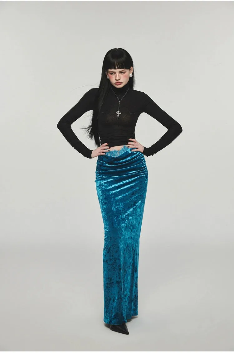 Jinn Basic Rhinestone Slim Fit Turtleneck