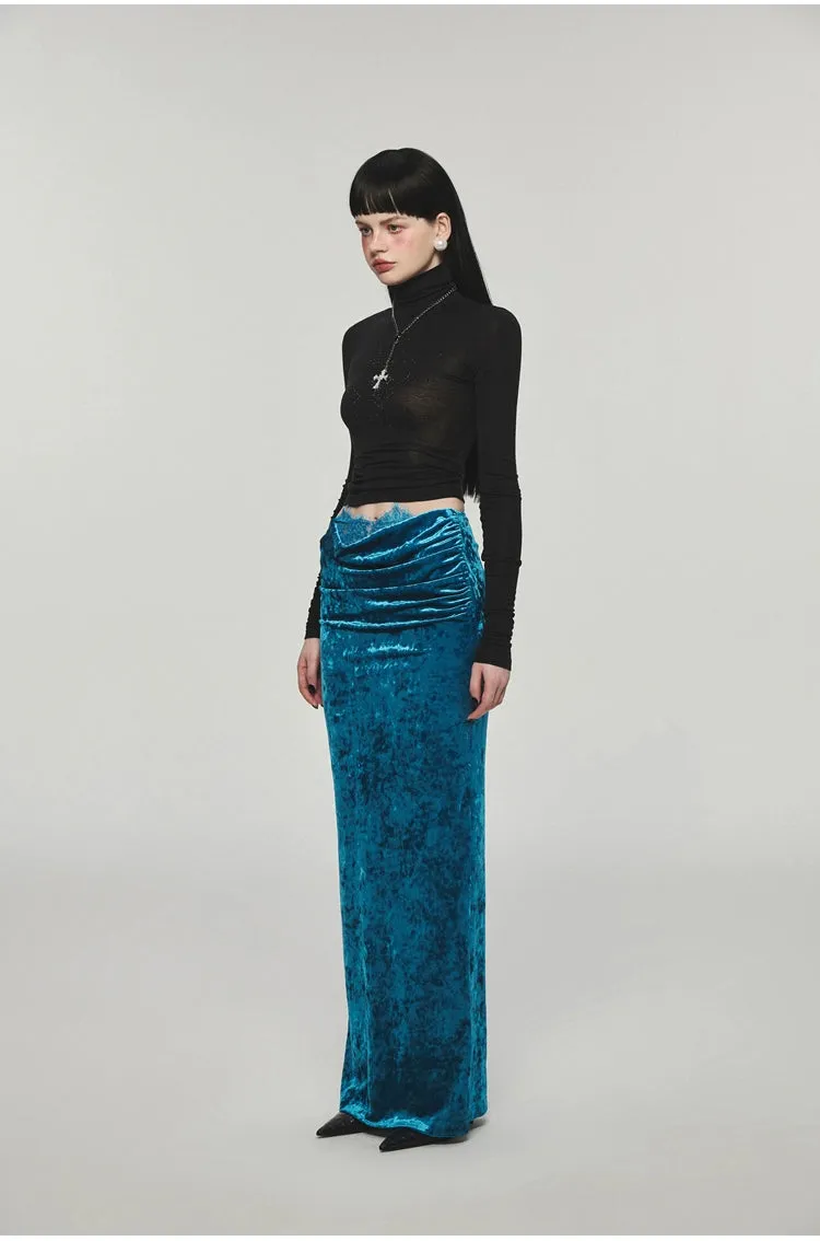 Jinn Basic Rhinestone Slim Fit Turtleneck