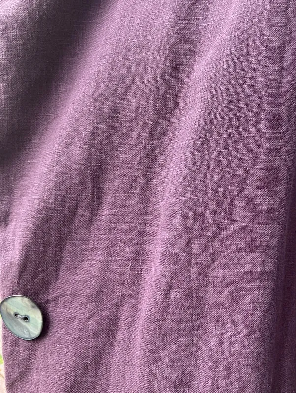 Jiva Vintage Wash Linen Catherine Coat - Raisin