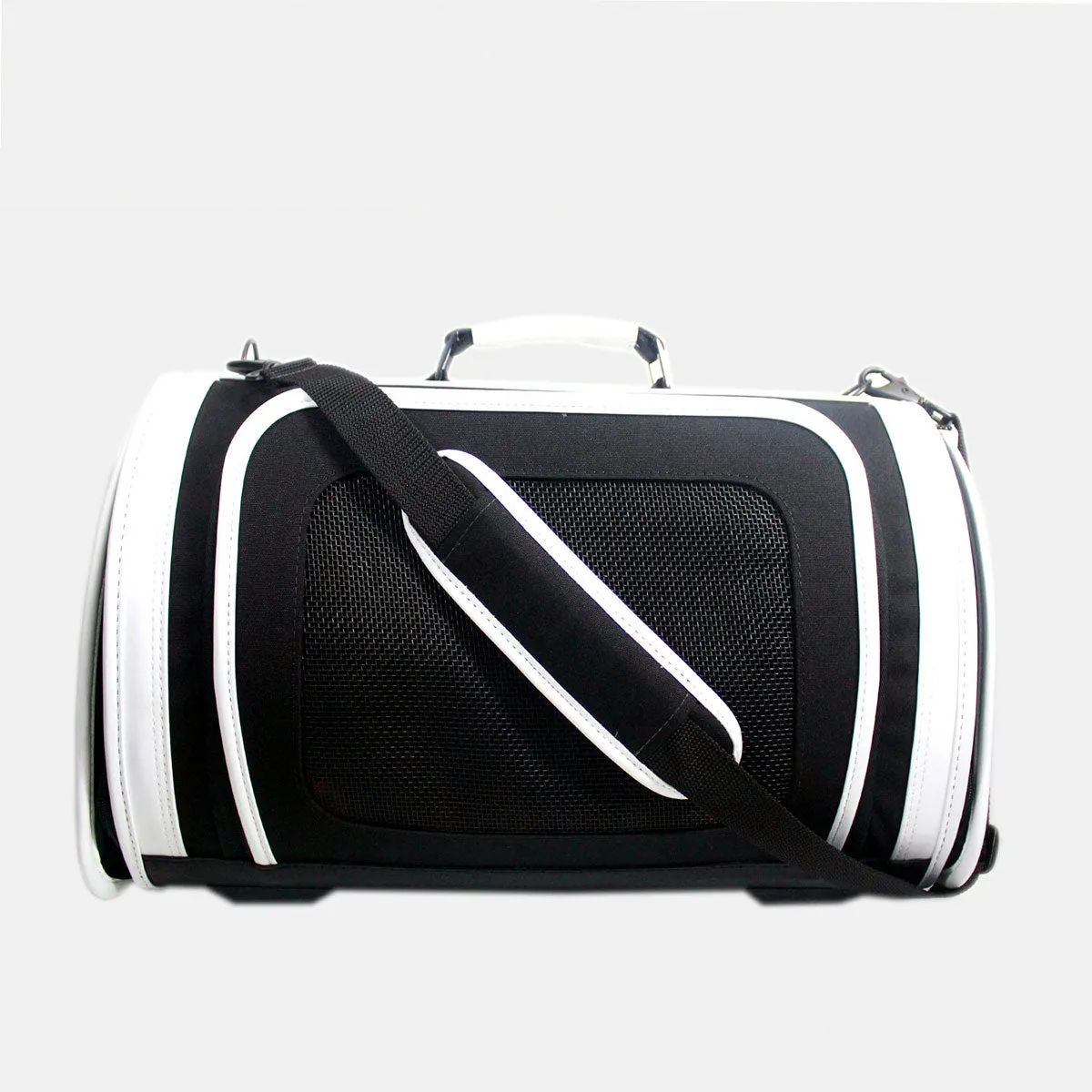 Kelle Designer Duffle Pet Carrrier - Black & White
