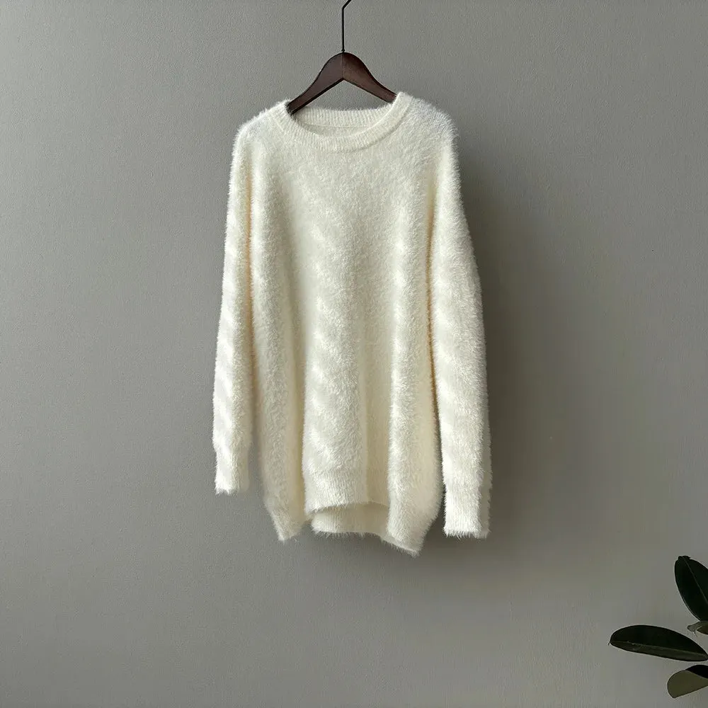[Korean Style] 3 Colors Loose Fit Fluffy Pullover Sweater