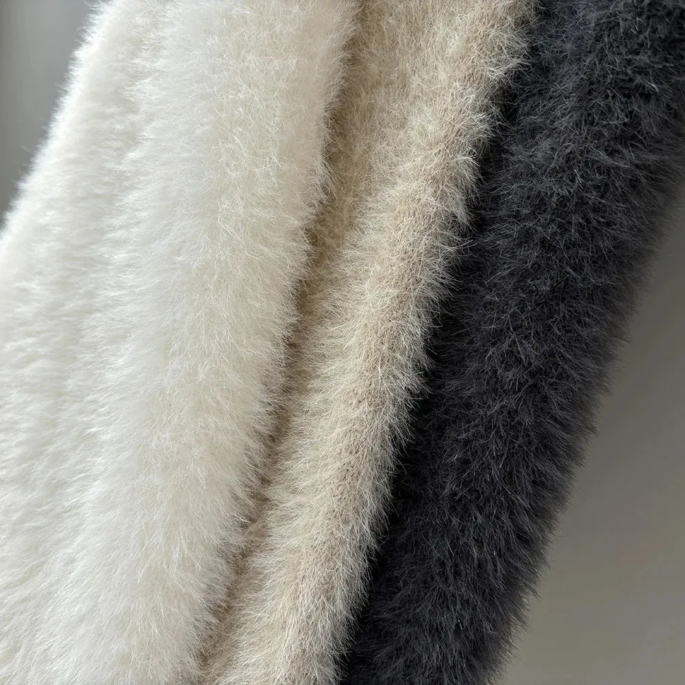 [Korean Style] 3 Colors Loose Fit Fluffy Pullover Sweater