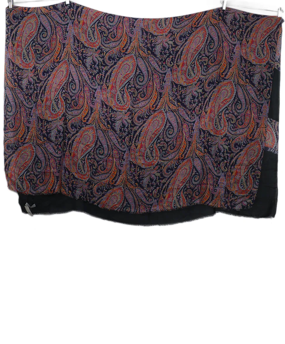 Loewe Black & Multicolor Print Shawl