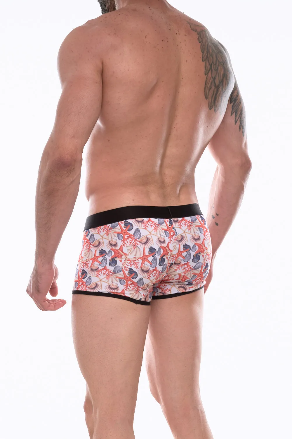 Men's Boxer Brief Underwear Featuring Seashell Design - By NDS Wear