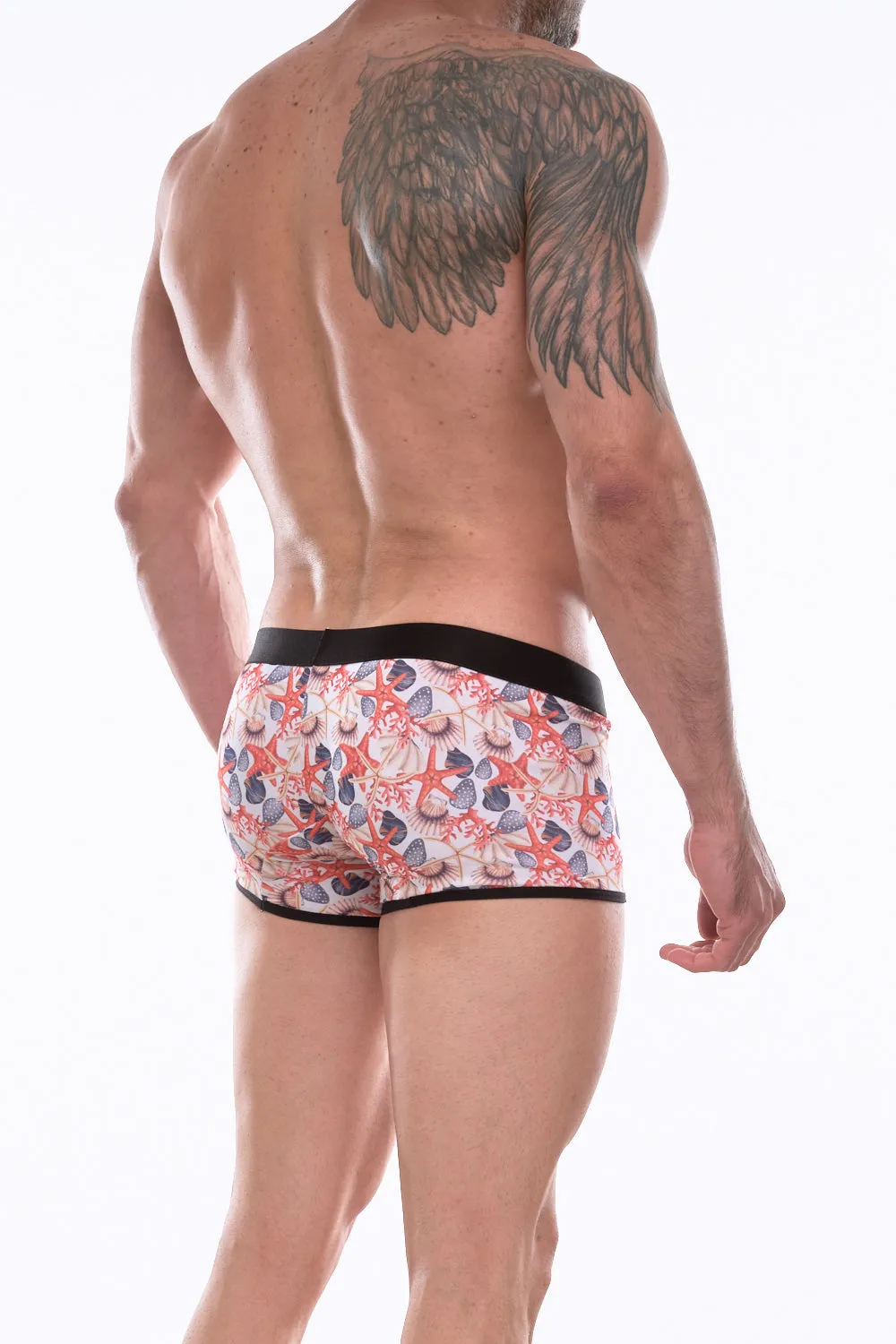 Men's Boxer Brief Underwear Featuring Seashell Design - By NDS Wear