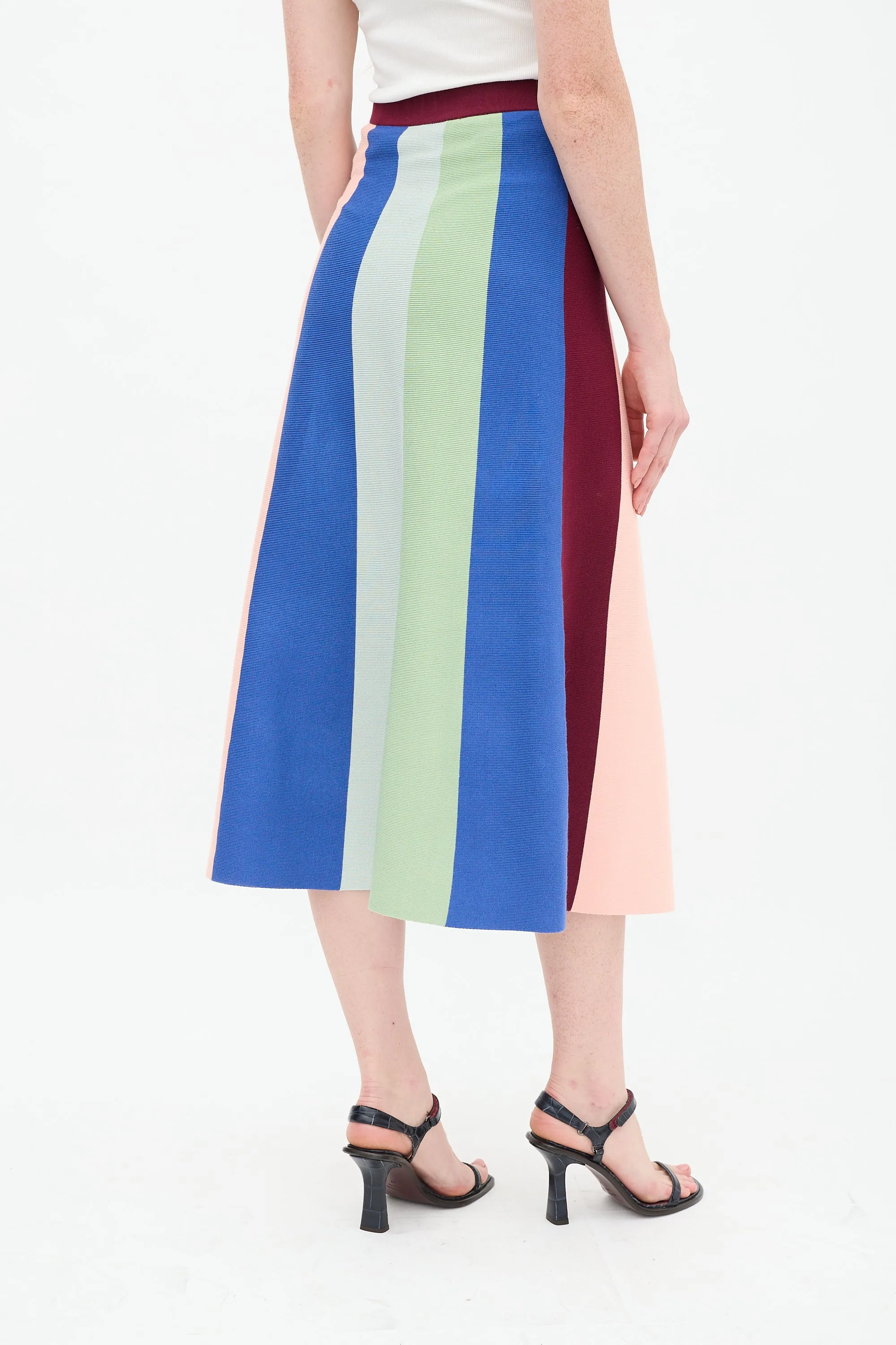 Multicolour Striped Sweater & Skirt Set