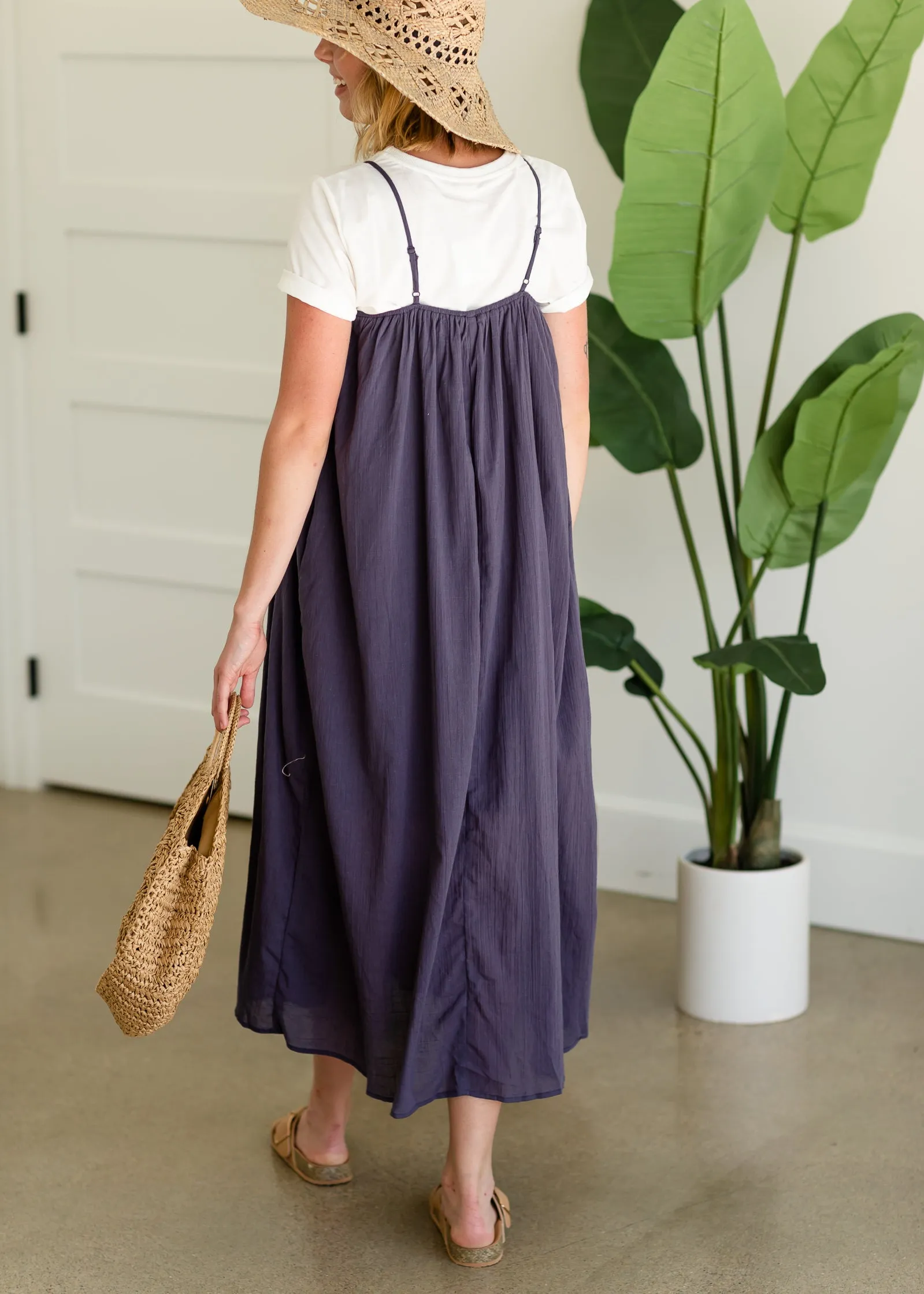 Navy Cotton Cami Maxi Dress - FINAL SALE