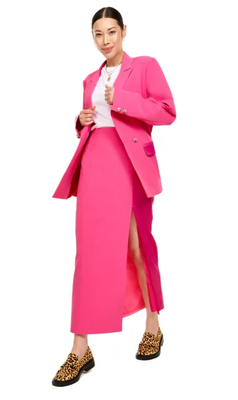 NEVERFULLY DRESSED Pink Maxi Split Skirt
