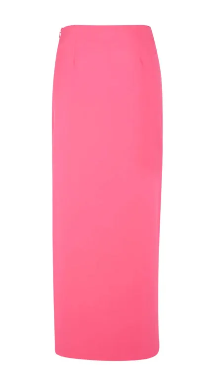 NEVERFULLY DRESSED Pink Maxi Split Skirt