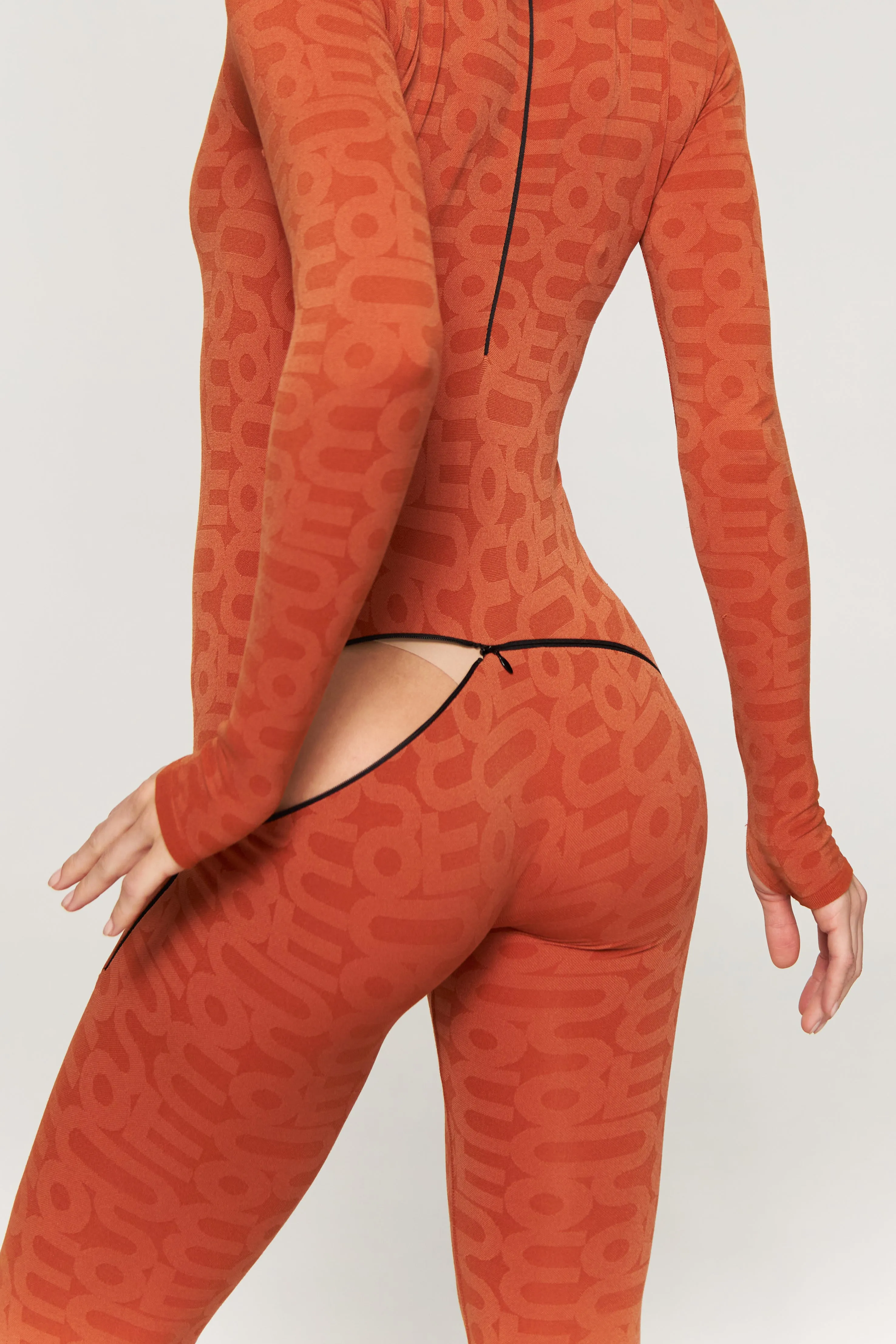Orange Turtleneck Long Sleeve Full ECO Bodysuit