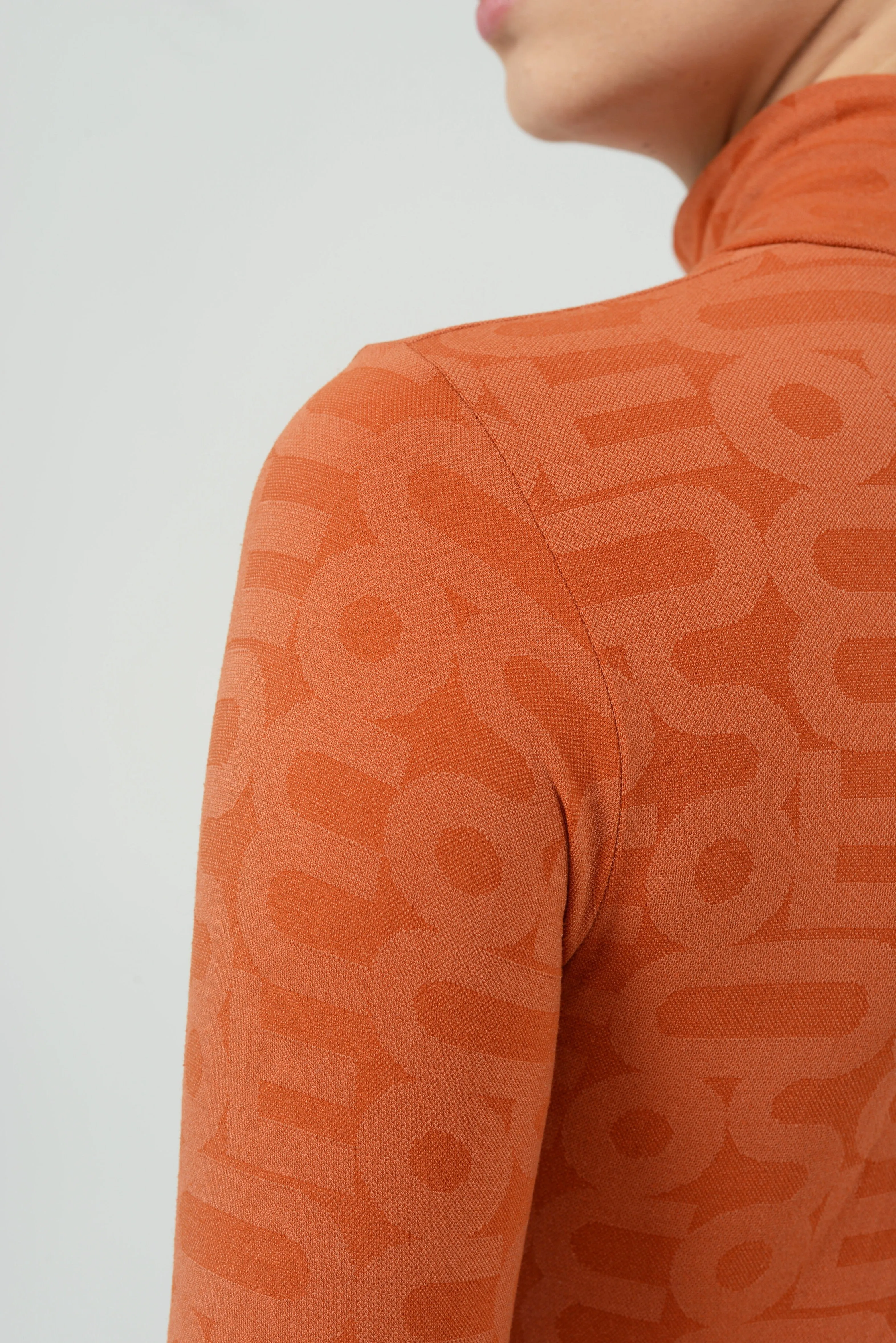 Orange Turtleneck Long Sleeve Full ECO Bodysuit