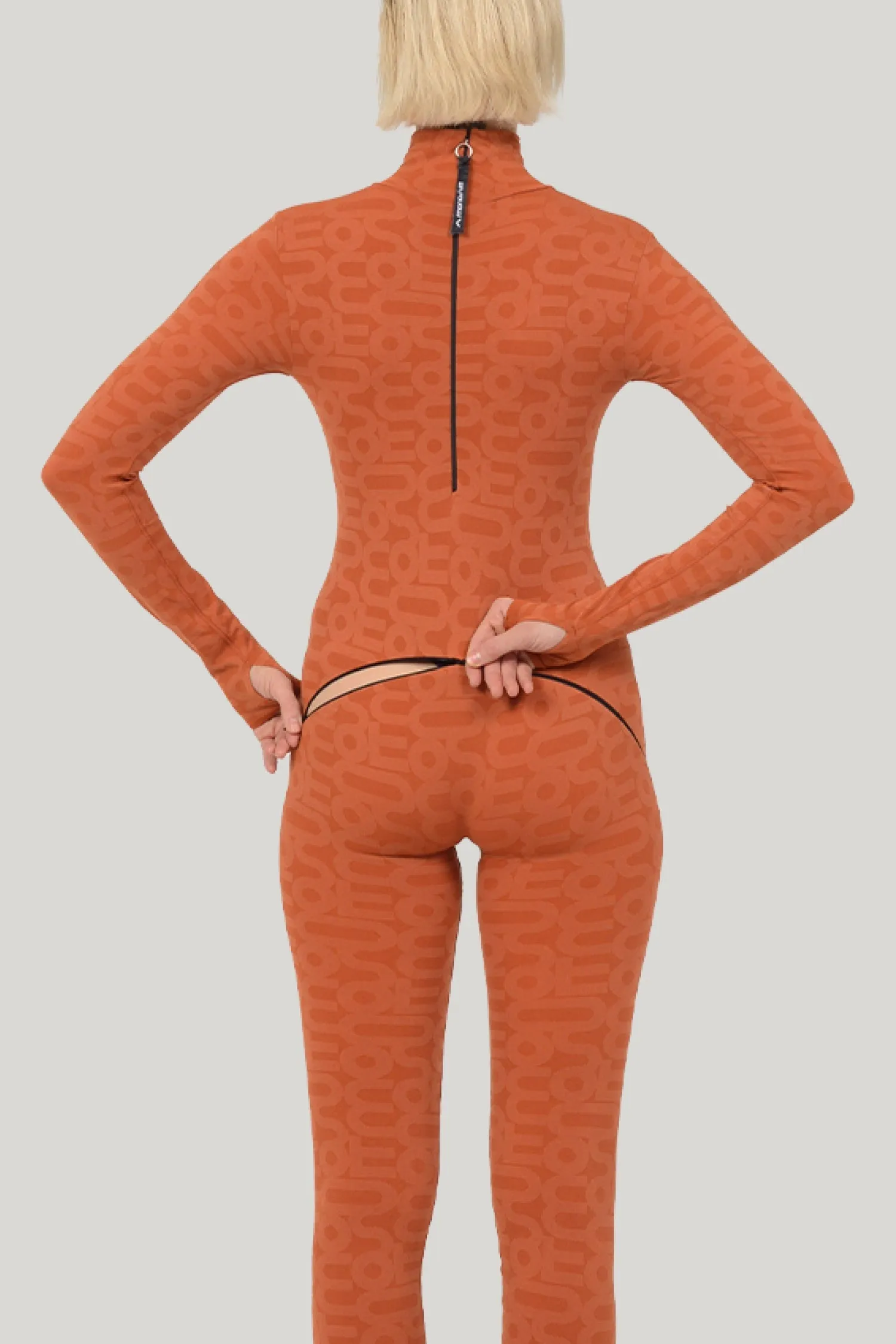 Orange Turtleneck Long Sleeve Full ECO Bodysuit