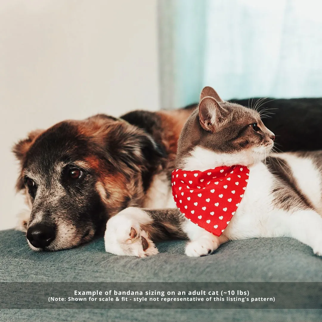 Pet Bandana - "Christmas Treats - Red" - Holiday Gingerbread Bandana for Cat   Small Dog / Slide-on Bandana / Over-the-Collar (One Size)