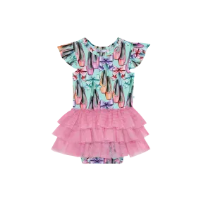 Posh Peanut Ruffled Cap Sleeve Tulle Skirt Bodysuit - Irina