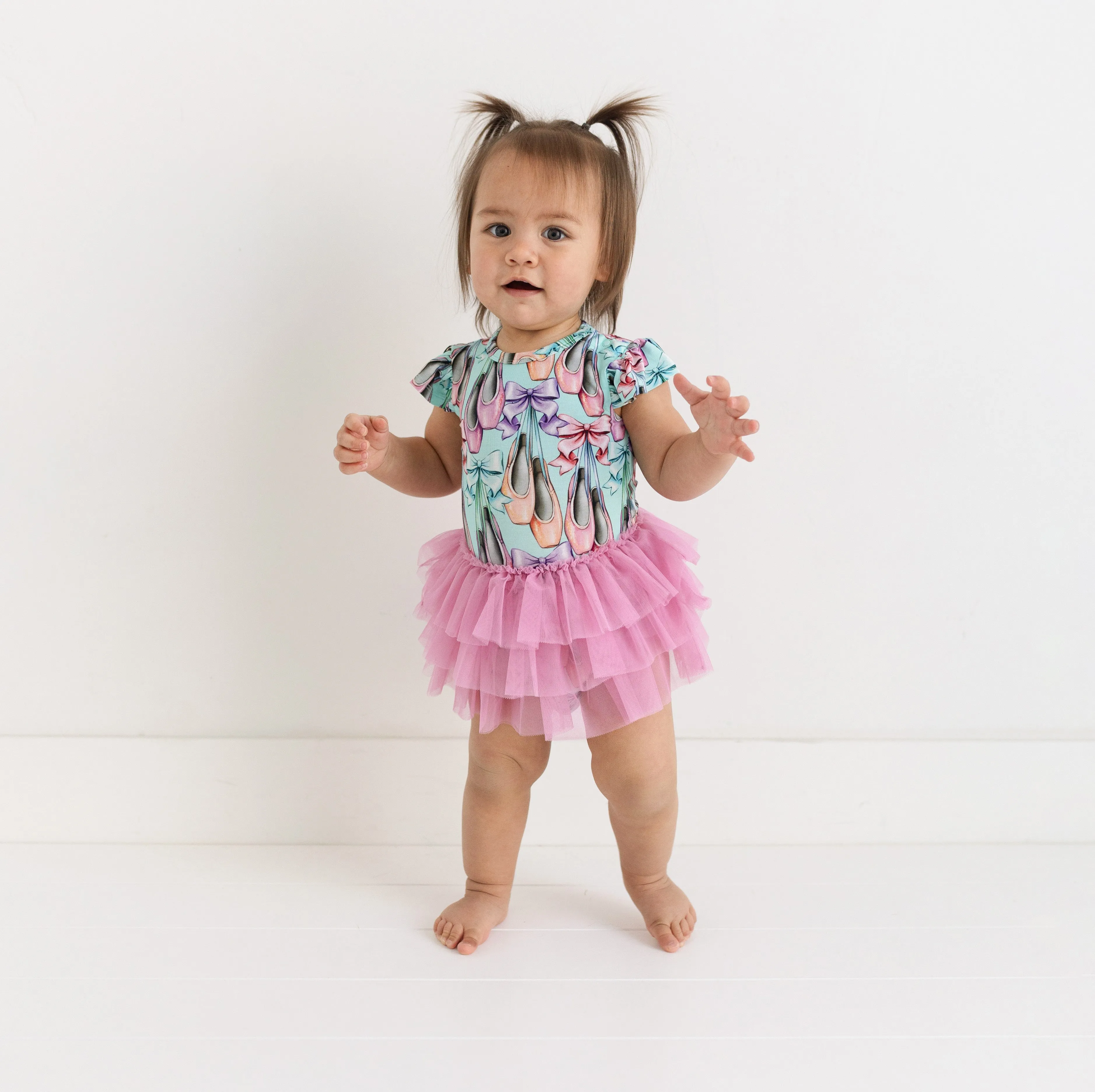 Posh Peanut Ruffled Cap Sleeve Tulle Skirt Bodysuit - Irina