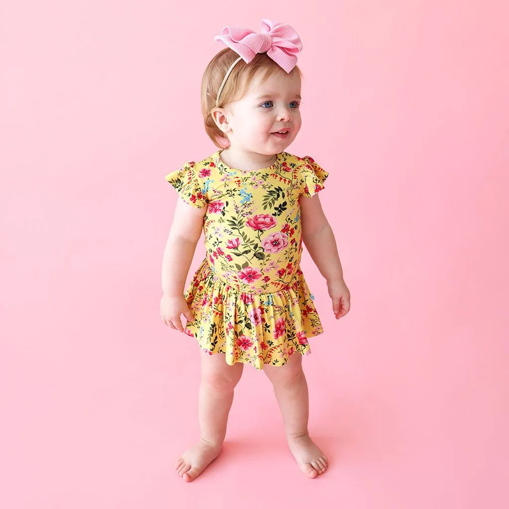 Posh Peanut Ruffled Twirl Skirt Bodysuit - Kina