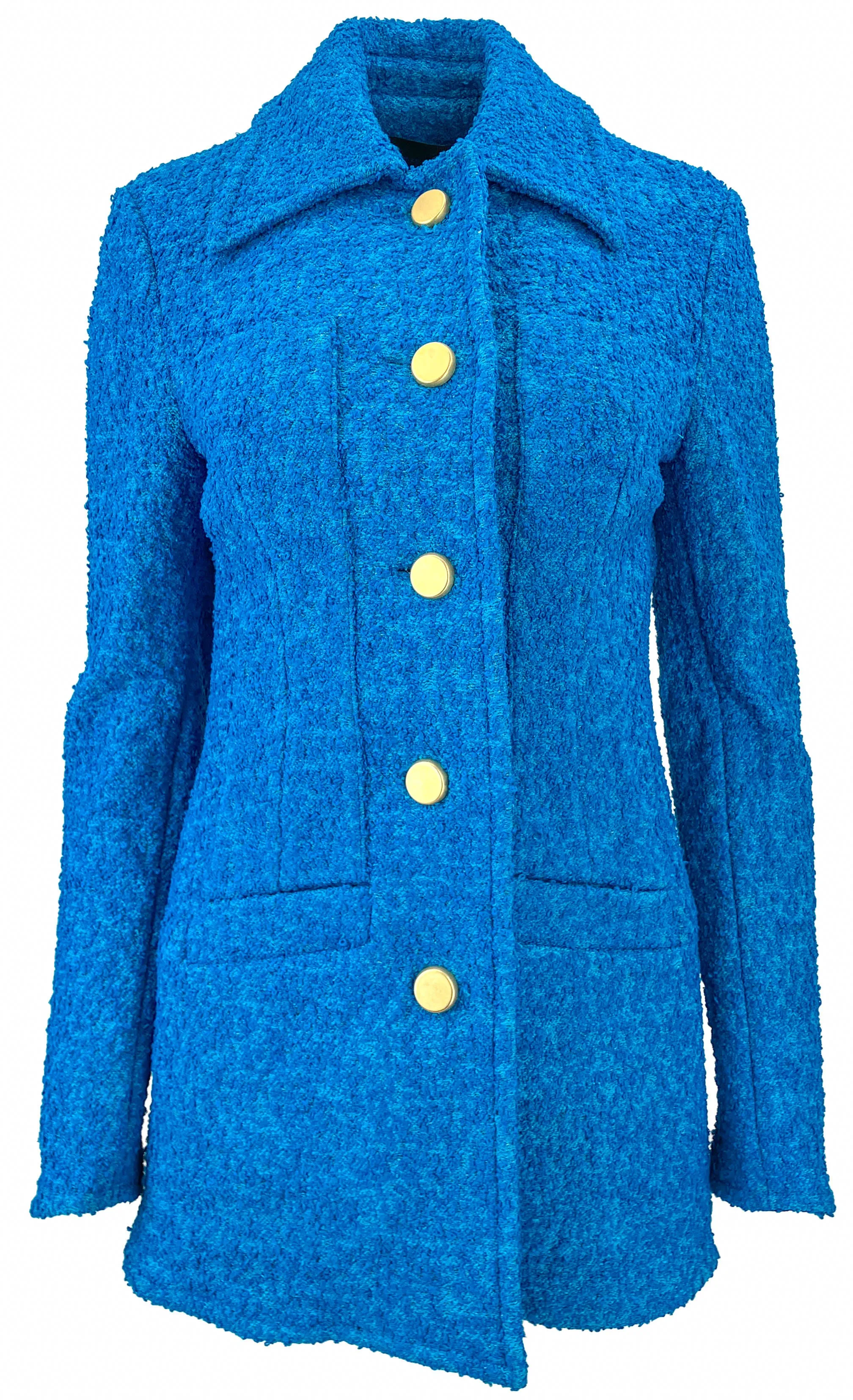 Proenza Schouler Stretch Bouclé Blazer in Turquoise