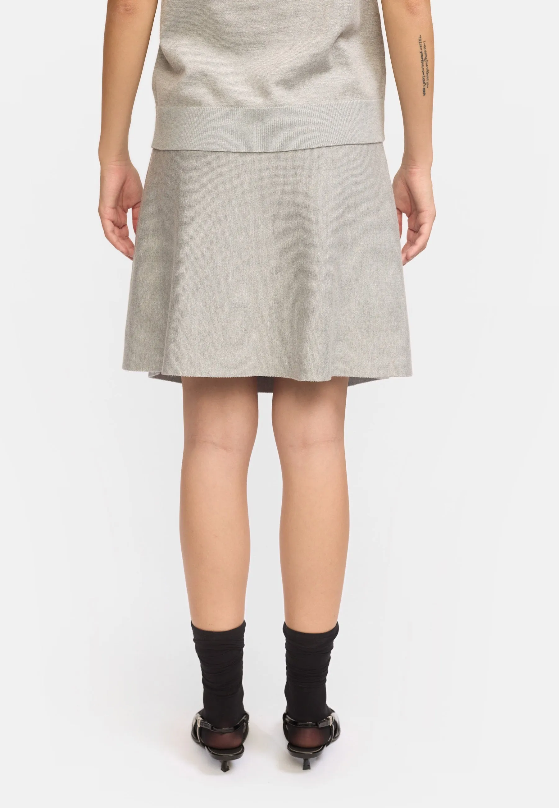 SRHenrietta Short Skirt - Light Grey Melange
