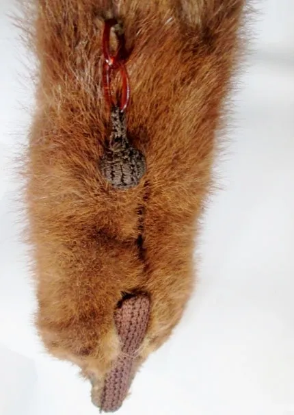 Vintage Genuine 47" MINK FUR SCARF Stole Neck Belt Boa Collar Tail BROWN WOW!
